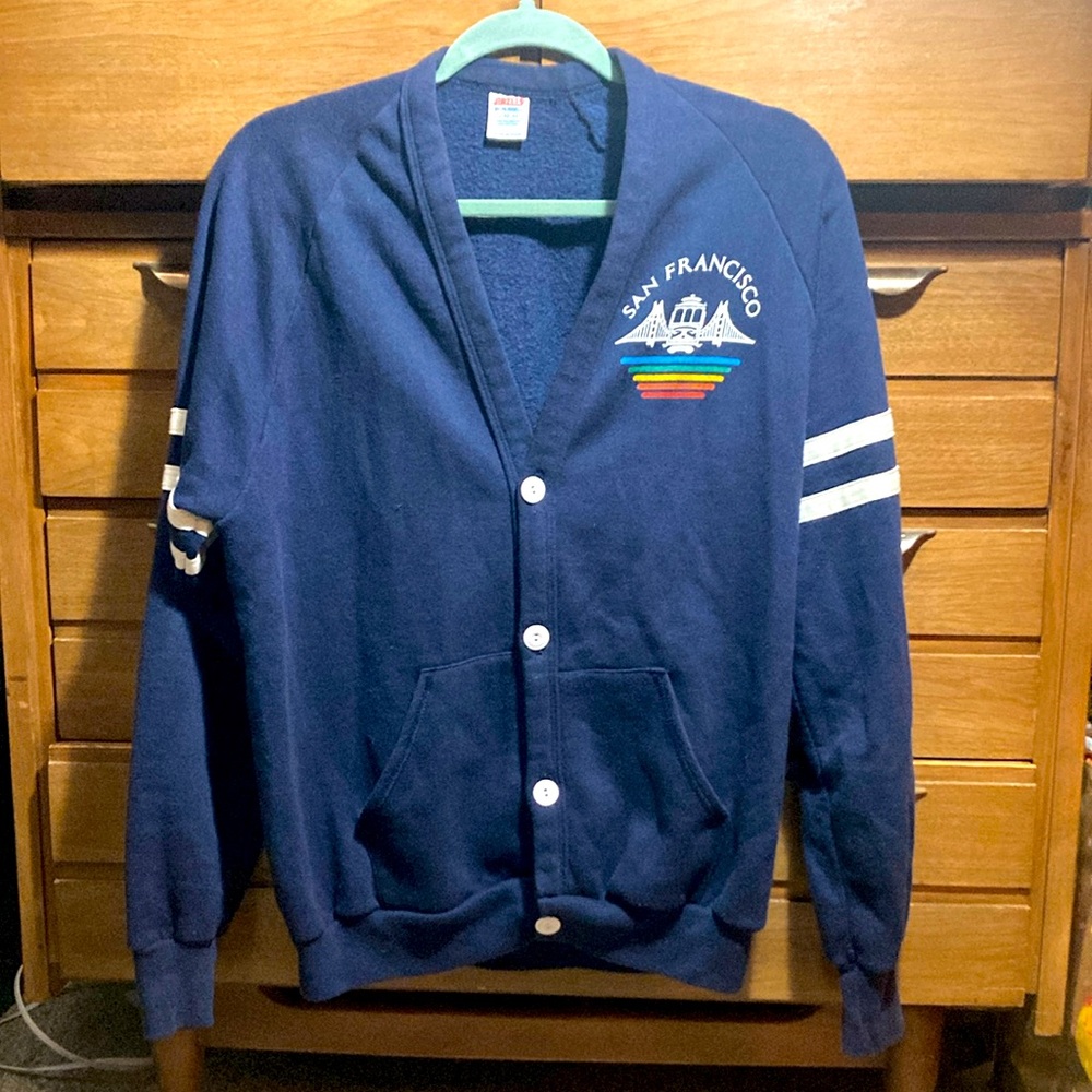Vintage Jerzees by Russell San Francisco varsity cardigan